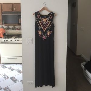 Tribal Triangle Print Maxi Dress