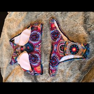 Colorful two piece swimsuit