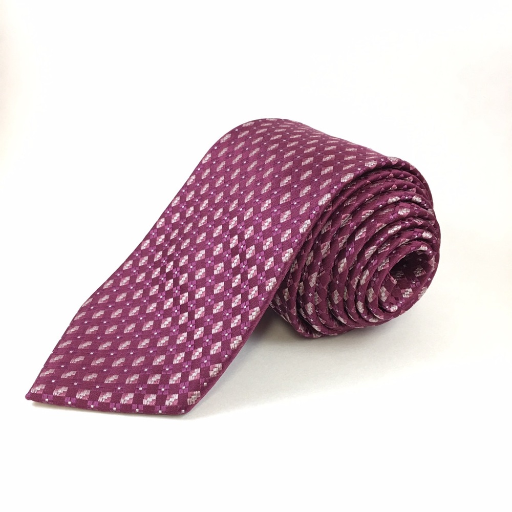 Michael Kors Tie Pink Two Tone Geometric Silk