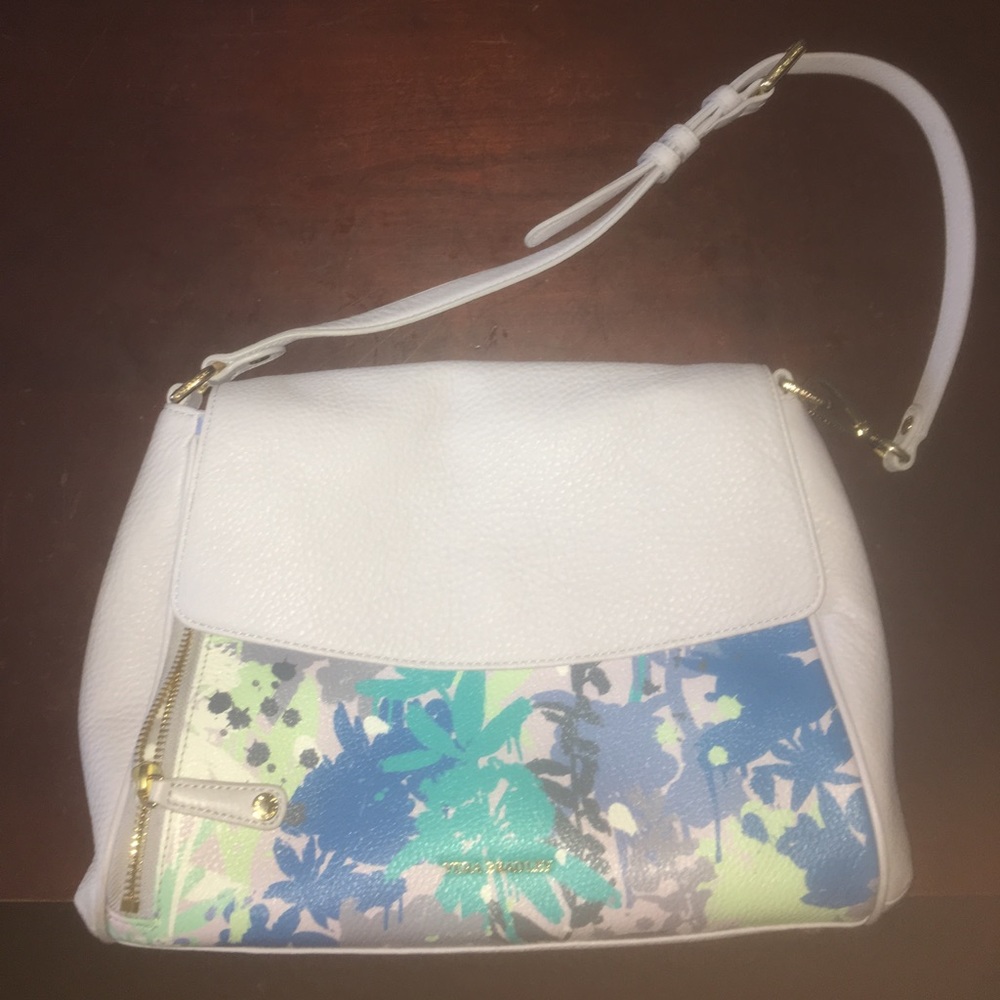 SALE!! Vera Bradley camofloral leather gray purse