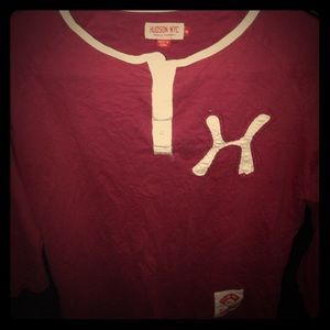 Old vintage HUDSON 3quarter baseball shirt