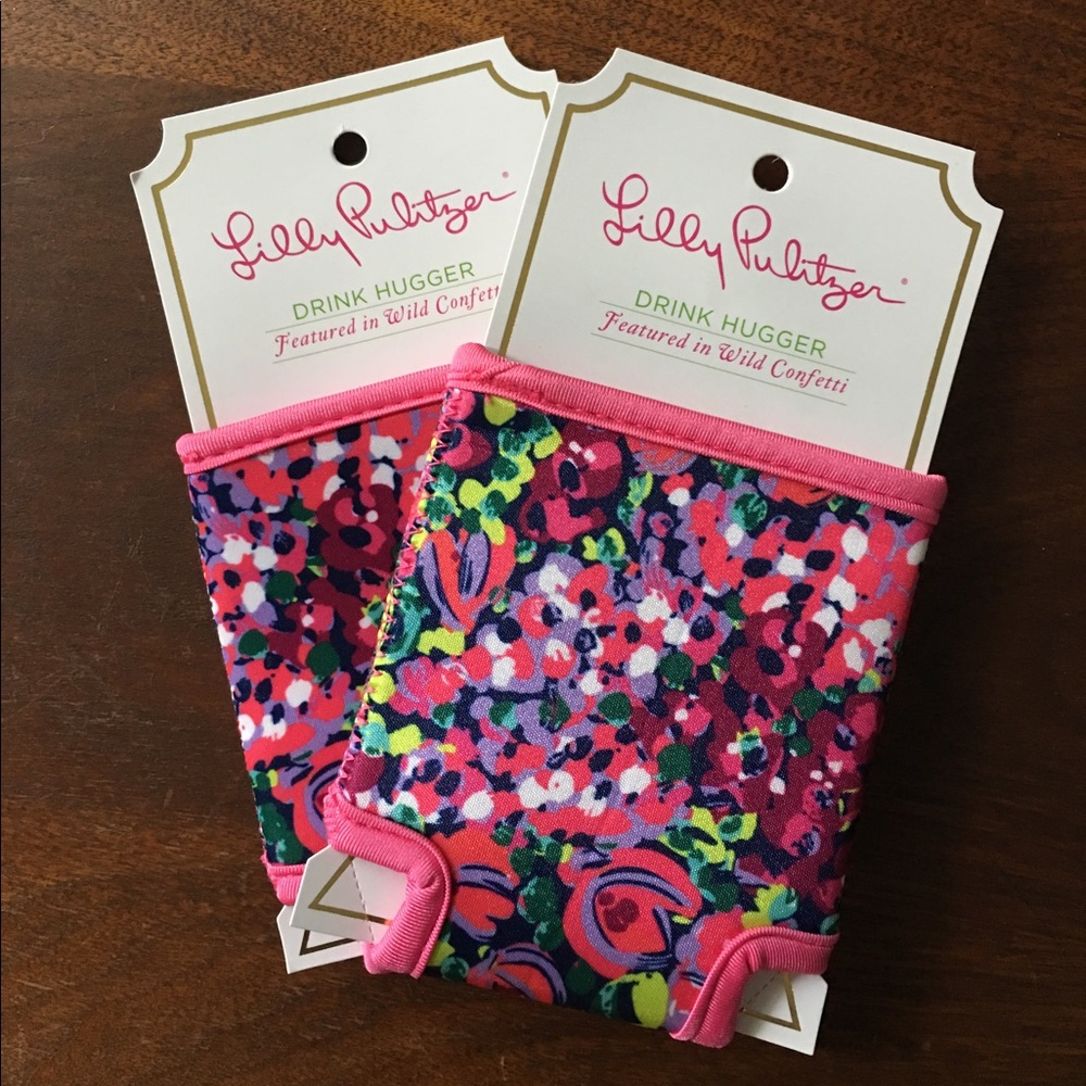 SOLD 2 NEW Lilly drink huggers in Wild Confetti