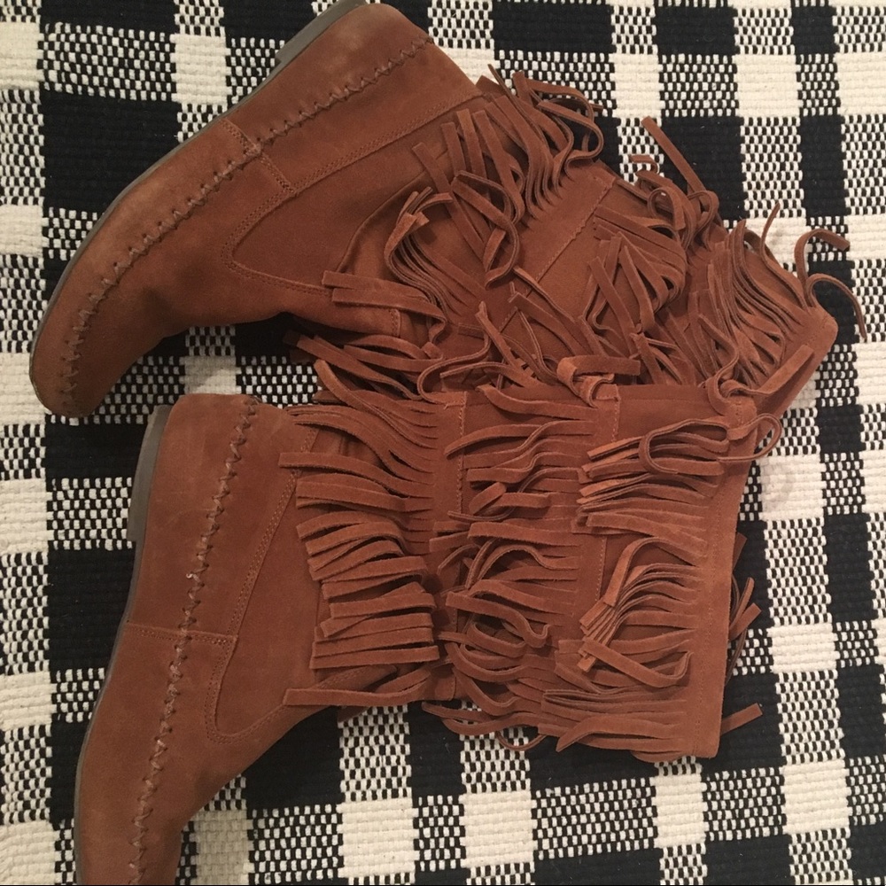 Lauren Conrad fringe boots