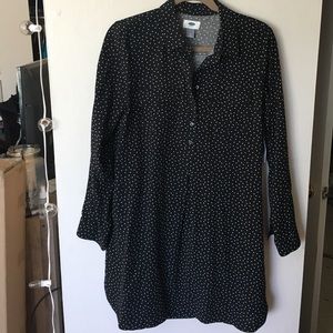 Old Navy Polka Dot Shirt Dress Sz M NWT