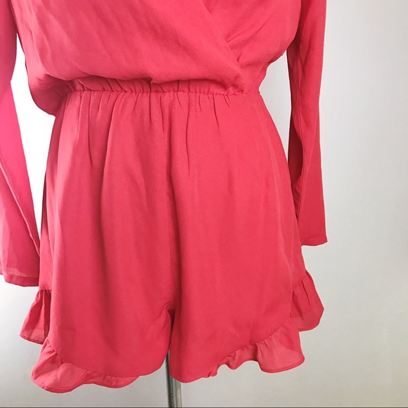 NWT Nasty Gal Size Small Parigi Red Ruffle Romper - Picture 4 of 4