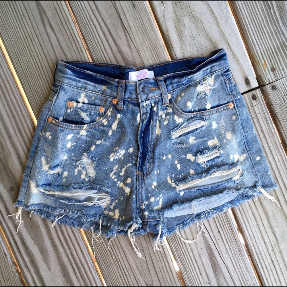 Distressed Denim Shorts