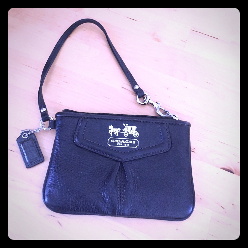 Coach wristlet in black leather