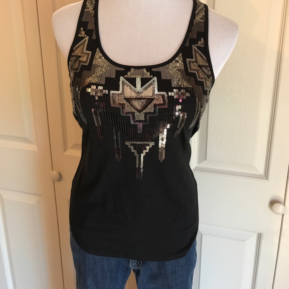 NWT Express sequin black tank top