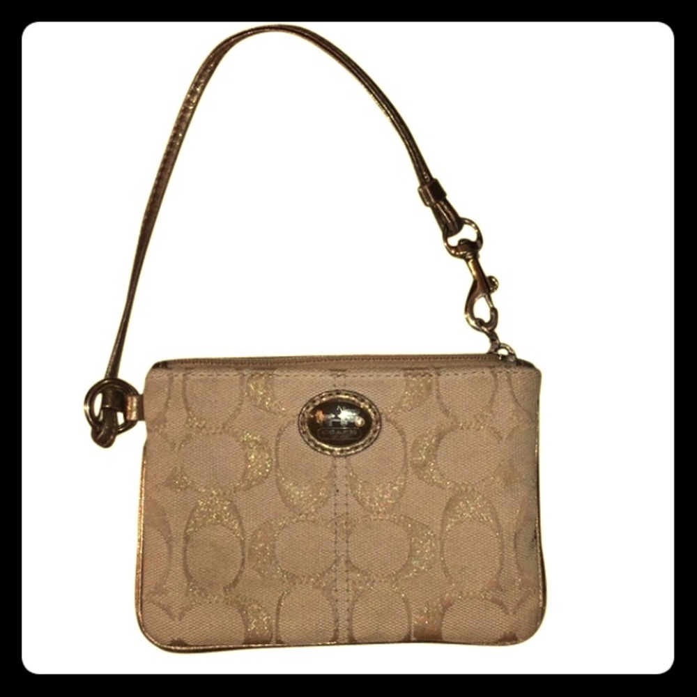 Coach Beige Wristlet