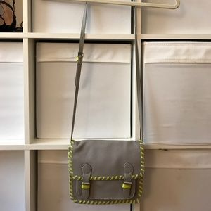 Gray and Neon Yellow Satchel Style Bag