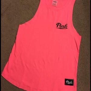 VS Pink Raw Sleeve Muscle Tank