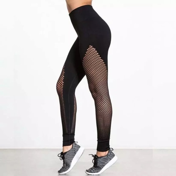 YOGA Mesh Panel Active LEGGINGS Pants MOVEMENT NEW - Picture 3 of 4