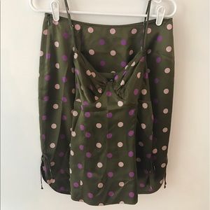 Betsey Johnson Silk Tank and Skirt Set