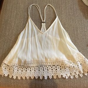 Anthropology Lace bottom tank top
