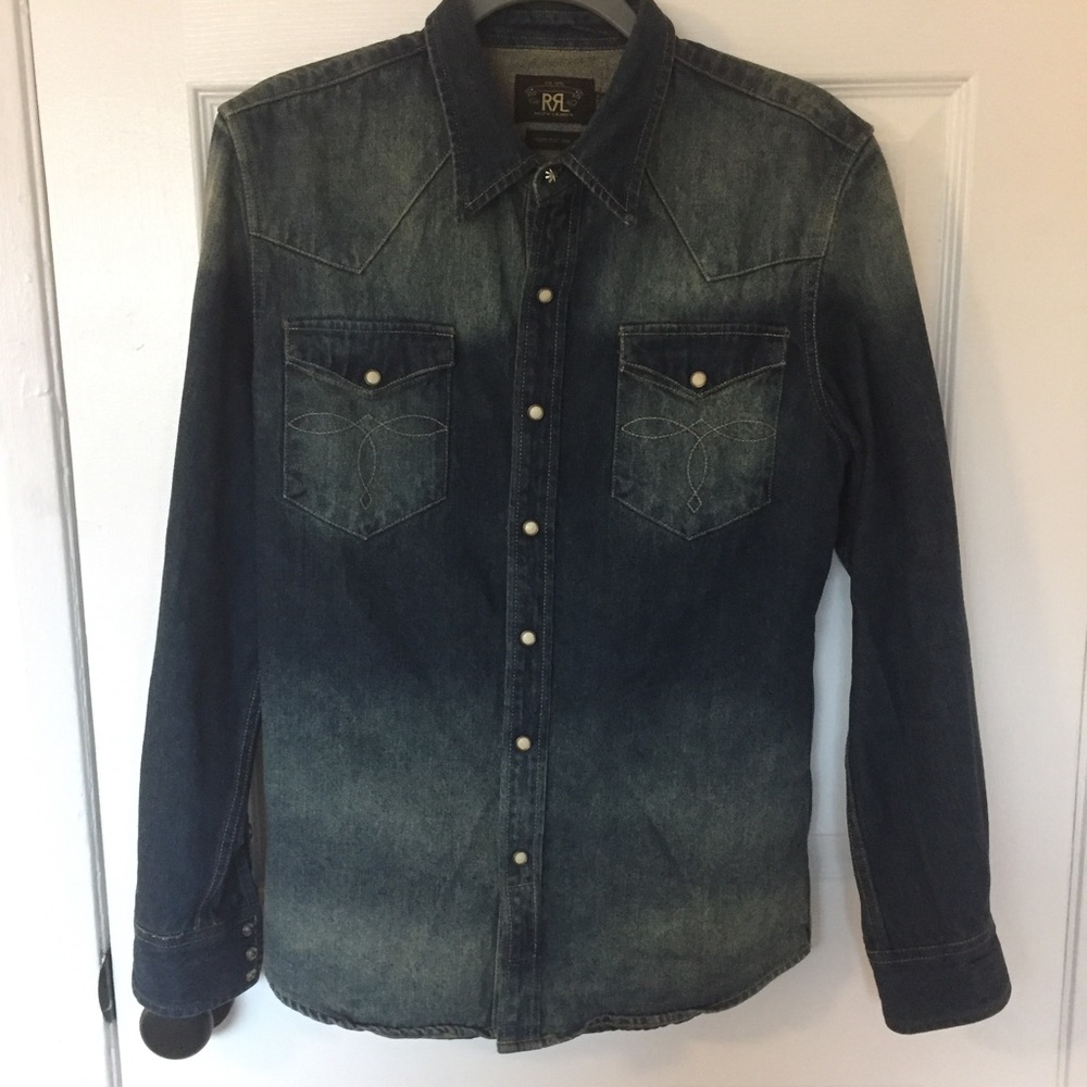 Ralph Lauren RRL Slim-Fit Denim Shirt, Size L