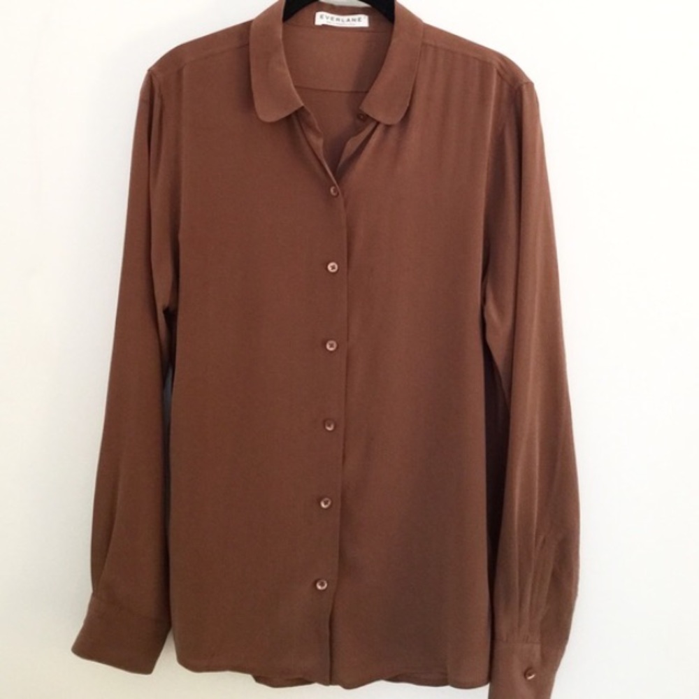 Everlane Round Collar Silk Blouse