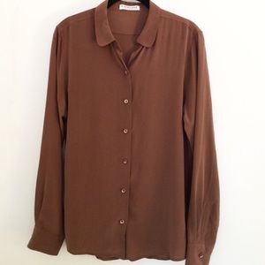 Everlane Round Collar Silk Blouse