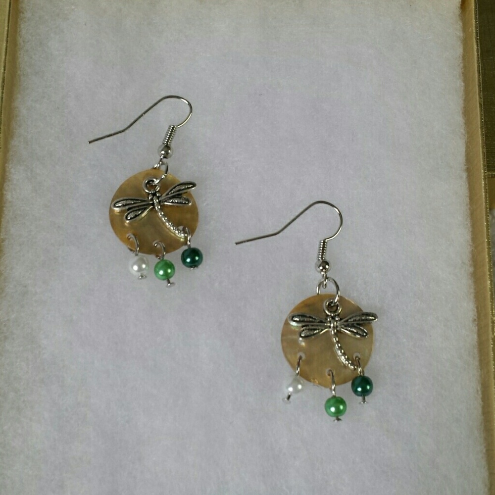 Dragonflies in a field earrings