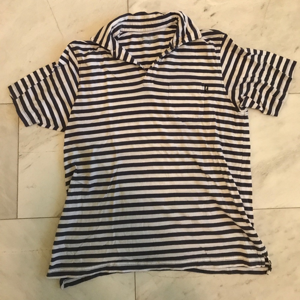 Vineyard Vines Navy Stripe Cotton Polo
