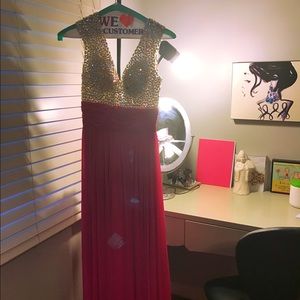 Beautiful pink and silver sequin dress