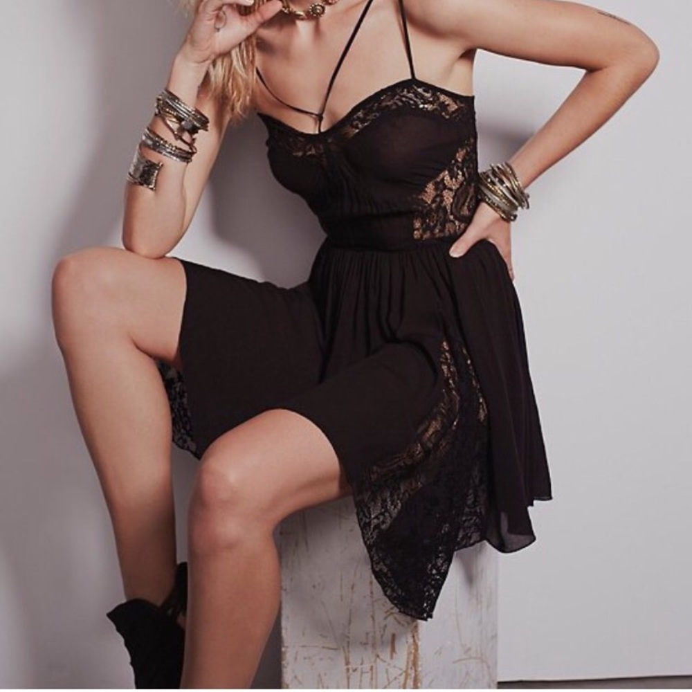 free people fit and flare strappy dress