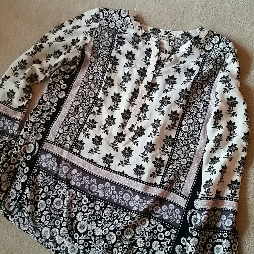 Loft mosaic print tunic blouse, xs