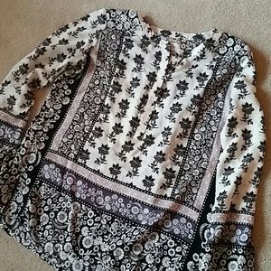 Loft mosaic print tunic blouse, xs