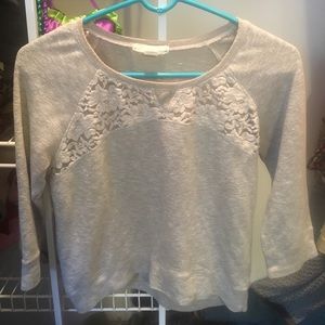 Grey sweater with lace