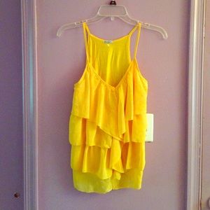 Yellow Ruffle Tank