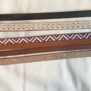 Bundle of skinny belts