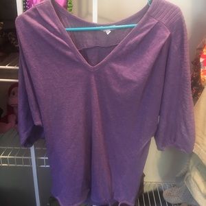 V neck purple sweater