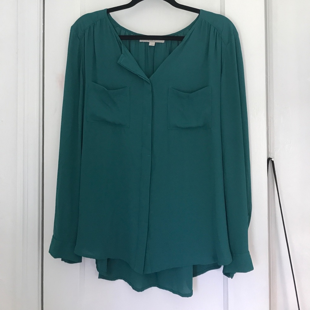LOFT Chiffon Long Sleeve Top