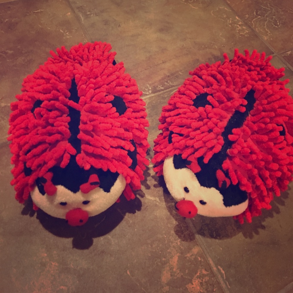 Fuzzy Friend Ladybug slippers