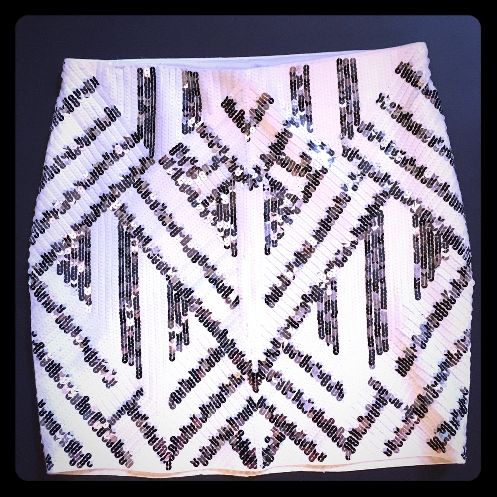 Express Aztec Sequin High Waist Skirt