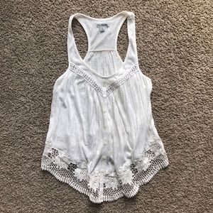AEO White Detailed Tank