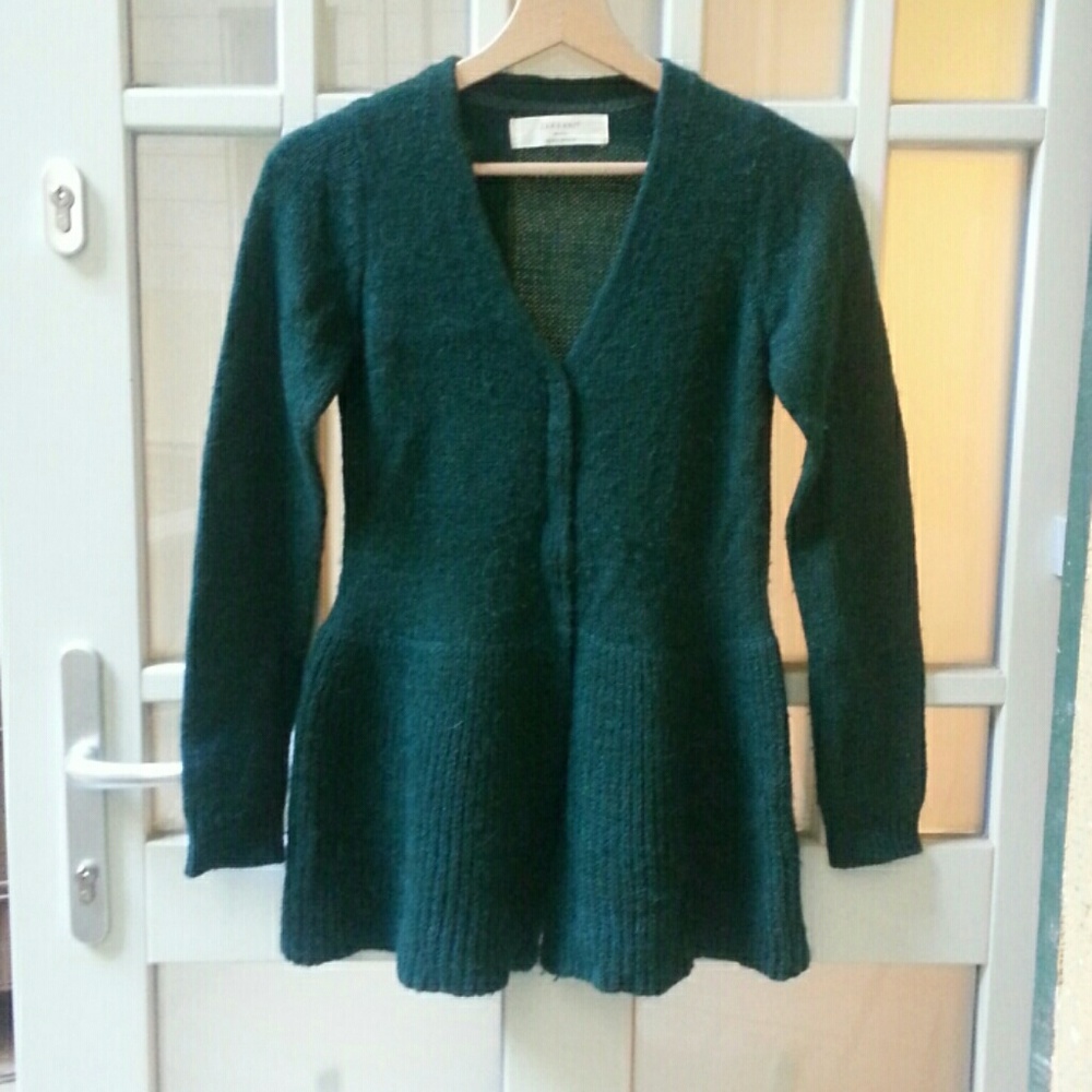 Last chance! Zara peplum cardigan forest green