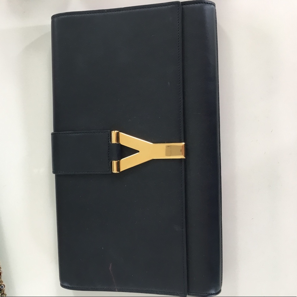 Yves Saint Laurent Chyc Navy Clutch