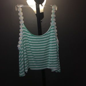 Crop top striped shirt