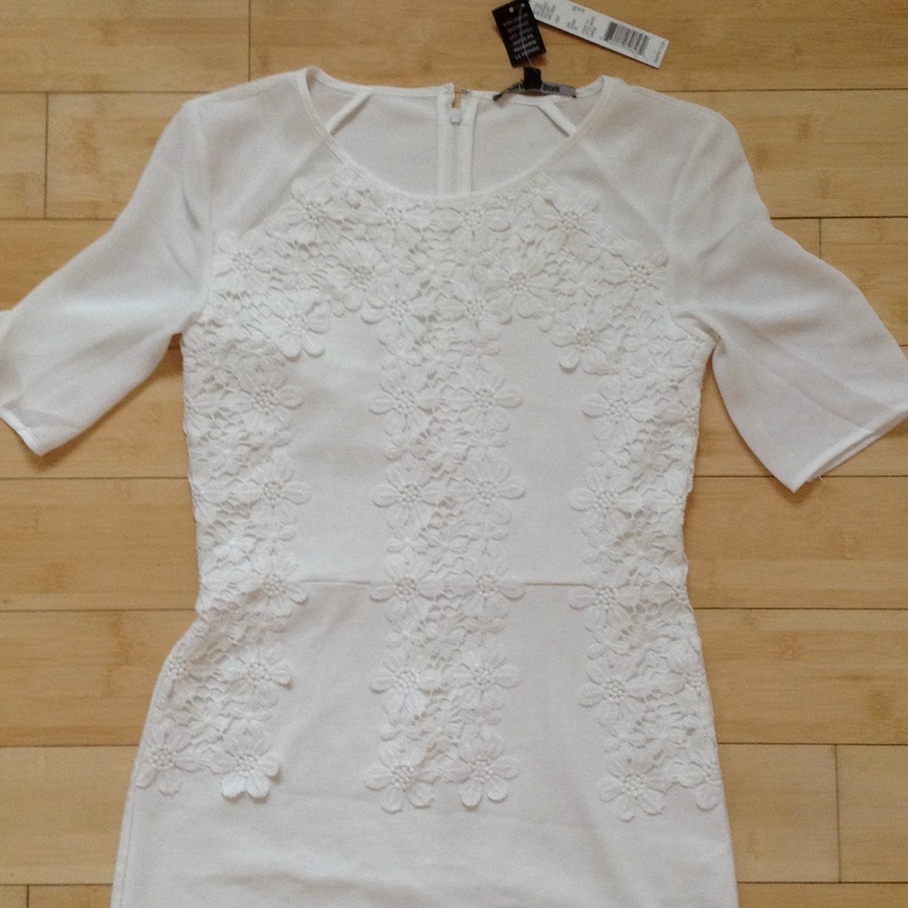 Gianni Bini white lace sheer dress
