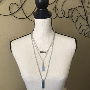 Kenneth Cole 3 layer necklace blue