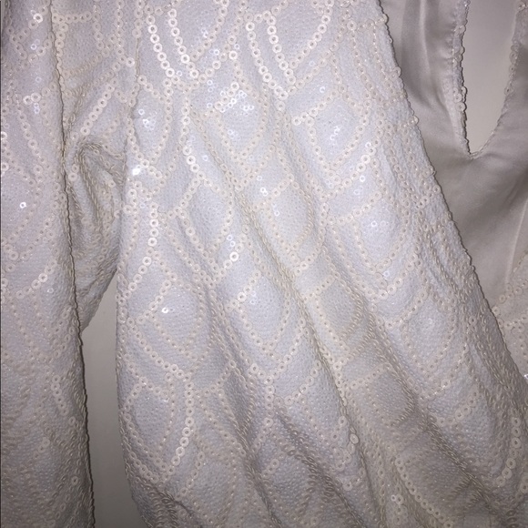 Line & Dot Sequined White Romper - Picture 2 of 2