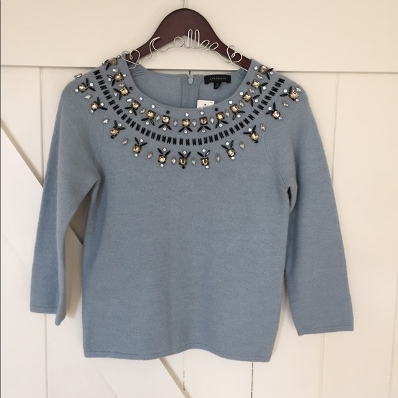 Ann Taylor Wool Beaded Neckline Sweater Size XS - Picture 3 of 4
