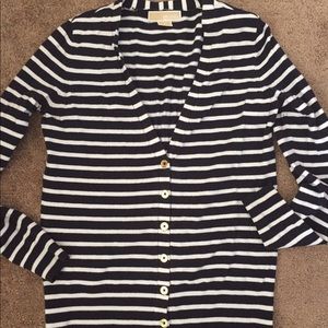 ✨Michael Kors Navy/White Stripped Cardigan✨