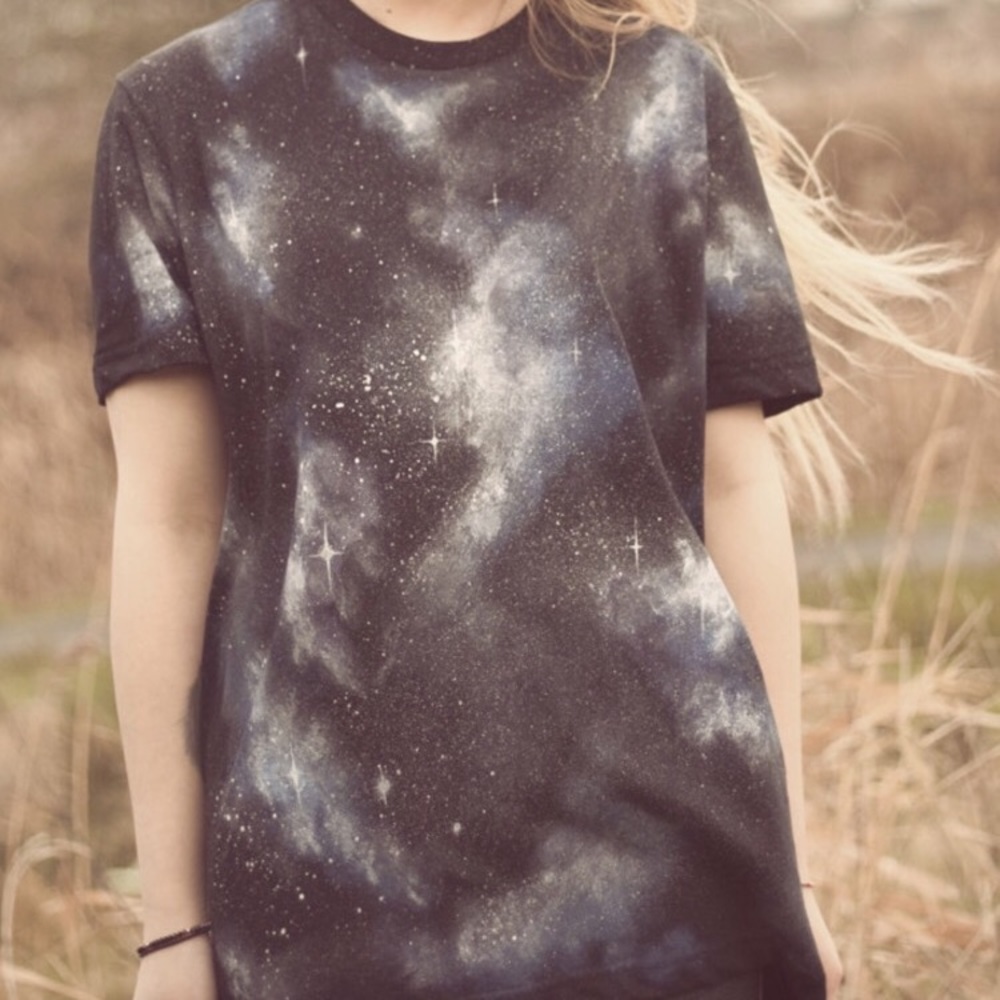 Hand painted galaxy oversized tee