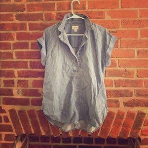 J Crew short sleeved chambray popover