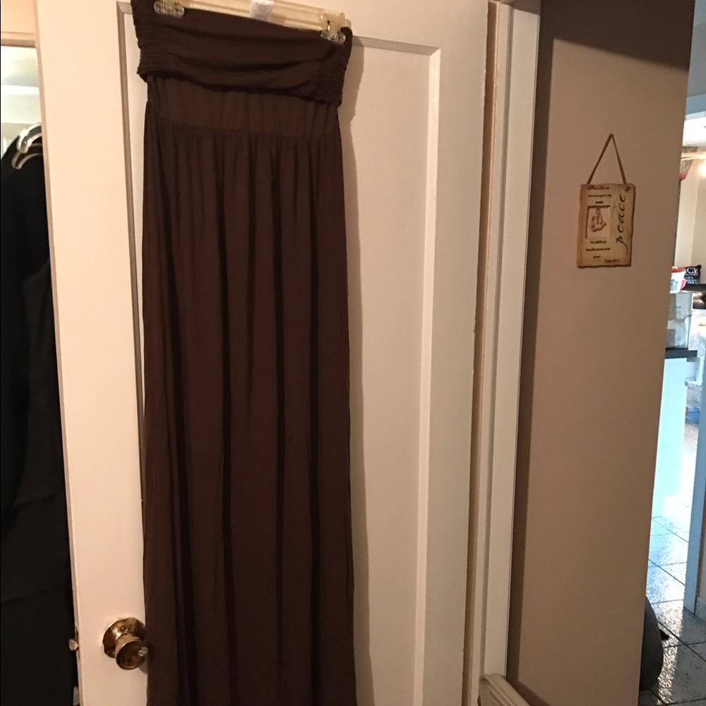 NWT DKNY brown strapless maxi/beach cover up.