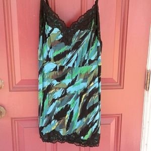 Black green and teal cami