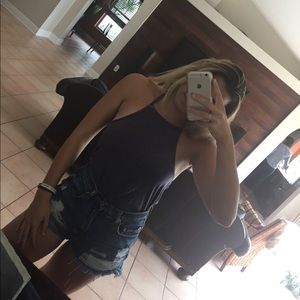 NWB Tillys plum purple tank with lace back