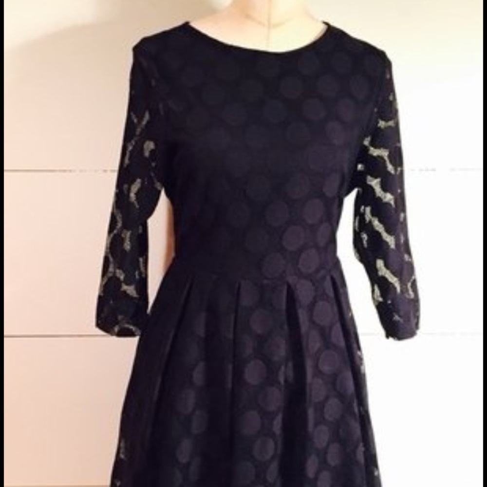 H&M sheer lace polka dot dress