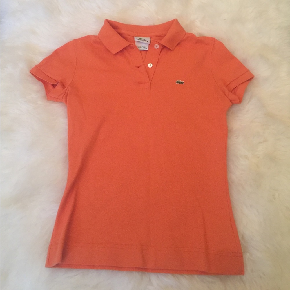 Orange Lacoste polo
